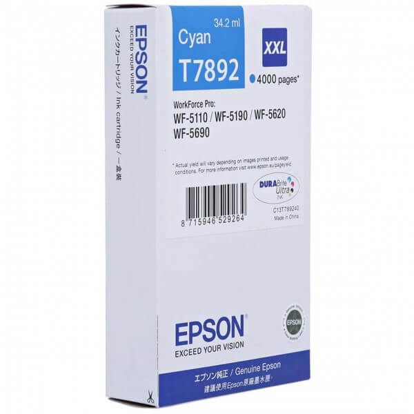 Epson T7892 Tinte C13T78924010 cyan XXL
